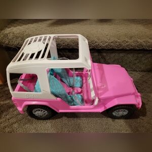 Mattell Barbie Doll Jeep Toy Car Pink